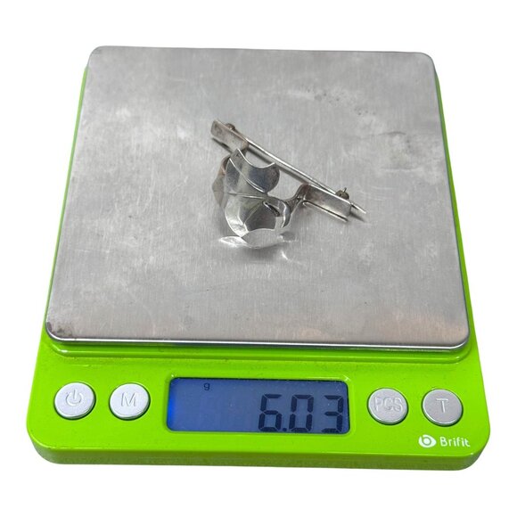 Leonore Doskow Handmade Sterling Silver Mid-Century Posy Pin Bouquet Handwrought - Picture 7 of 7